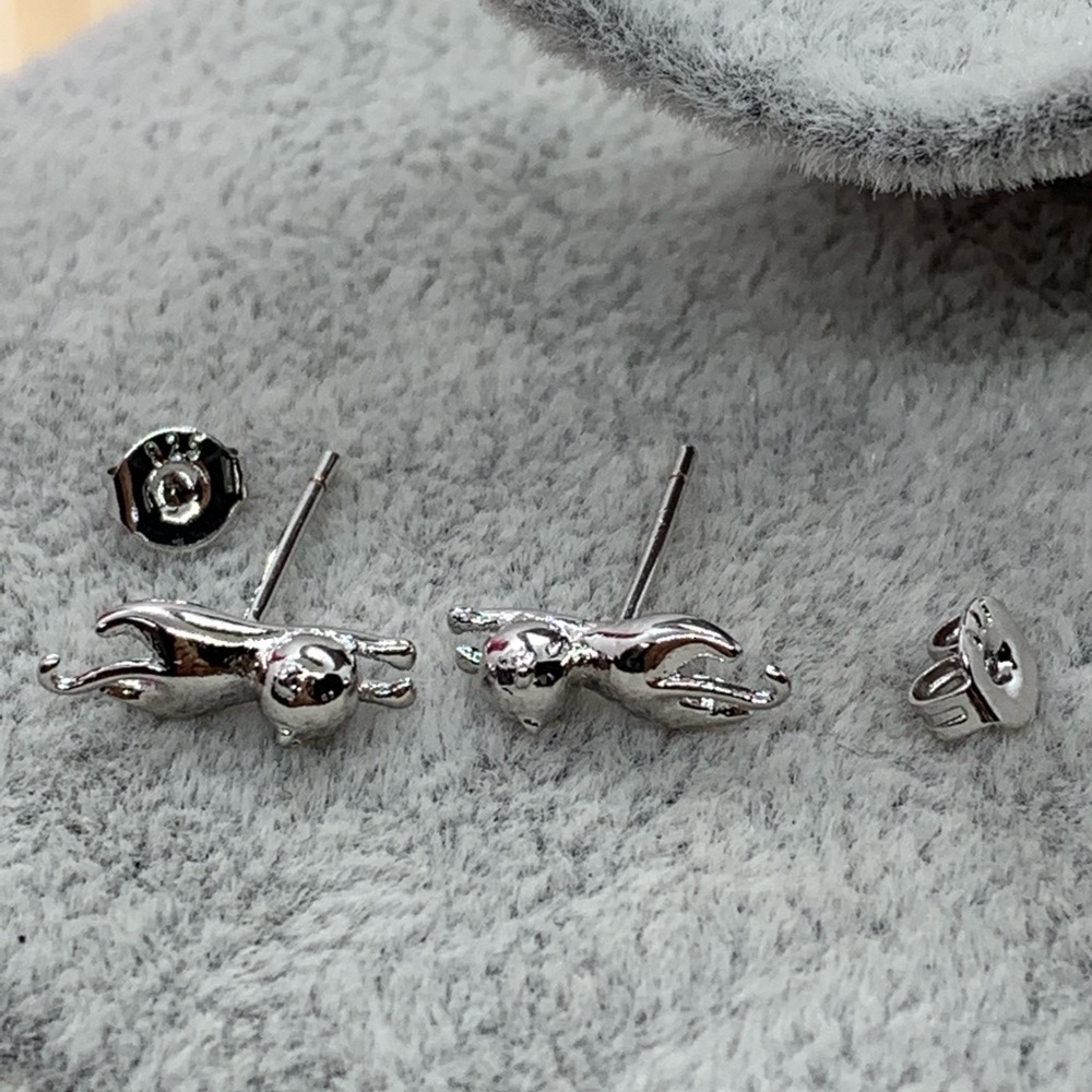 🌟 Sterling Silver 925 Cat Earrings - Picture 2 of 4